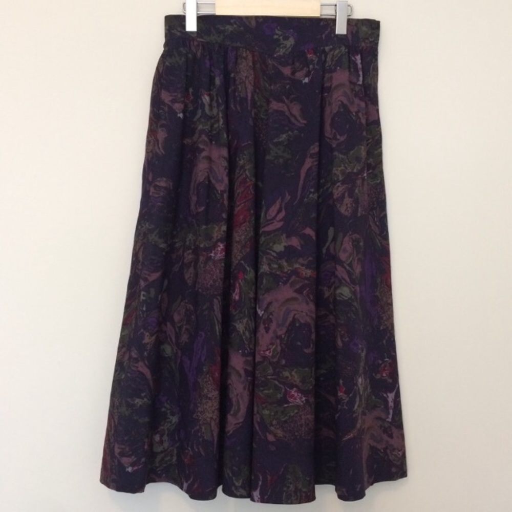 Abstract Pattern Vintage 100% Wool Skirt